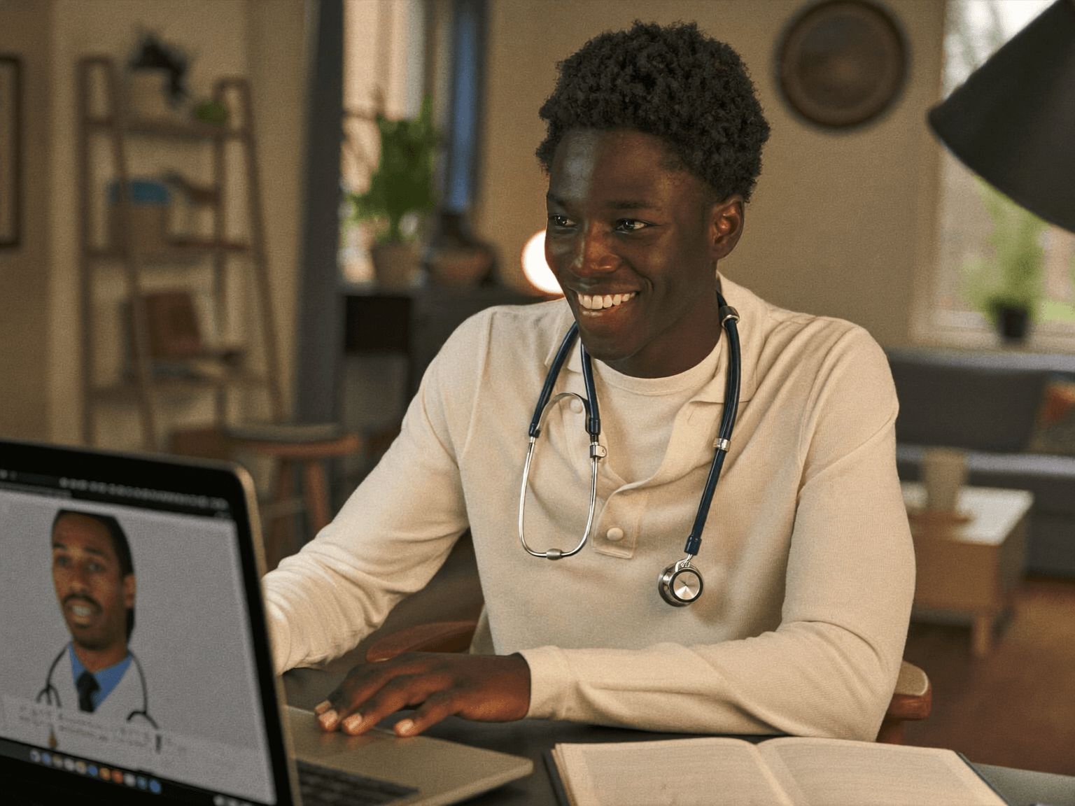 Patient speaking with a doctor by video